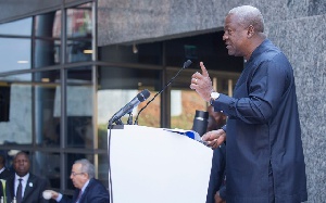 Former President John Mahama delivering a speech at the AfDB 52nd Annual Meetings in India.
