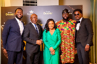 Ghana High Commissioner to the UK (in green) with Danny Angels, others