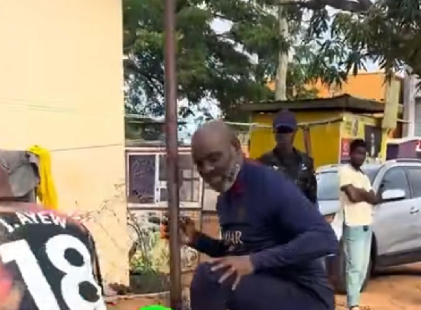 Balon d'Or winner George Weah spotted playing football in Accra