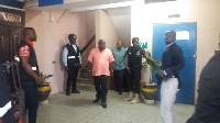 Former President Mahama [in green] visits Koku Anyidoho