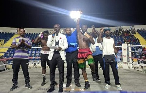 Theophilus Dodoo won by knockout in round five against Isaac Tetteh