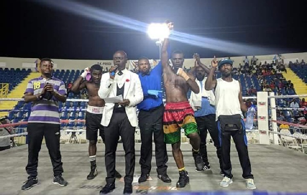 Theophilus Dodoo won by knockout in round five against Isaac Tetteh