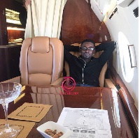Nana Appiah Mensah, CEO of Menzgold relaxing in his private jet