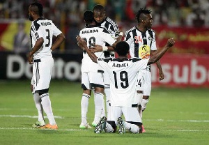 Nii Adjei celebrates goal