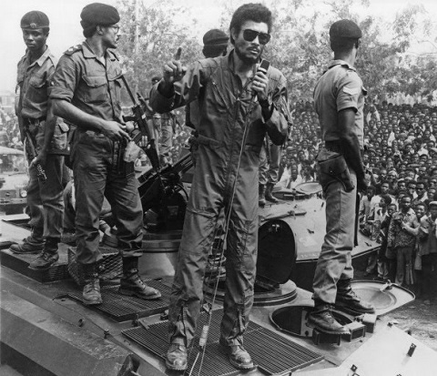 Jerry John Rawlings (in glasses) was the leader of the AFRC Junta