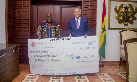 President Nana Akufo-Addo receiving the donation