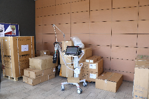 Some of the medical equipment that the minister presented to management of TTH