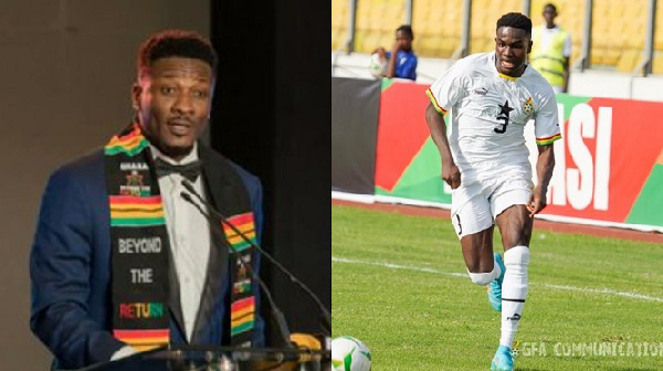 A photogrid of Asamoah Gyan and Ernest Nuamah