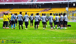 Black Stars during a training session