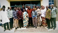 Mr Dan Botwe with members of the Joint Consultative Council for Oti Movement