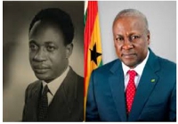 Kwame Nkrumah (left) and John Dramani Mahama (right)