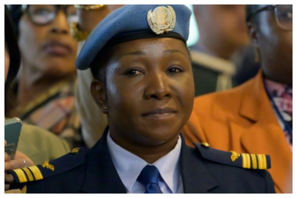 Squadron Leader Sharon Mwinsote Syme has received a top UN Military Award
