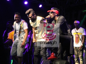 Samini and Shatta Wale performing together at Saminifest
