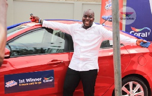 Mawunyo Atoklo, winner of the first of six brand new cars