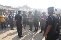 The Minister toured the scene with the Inspector General of Police