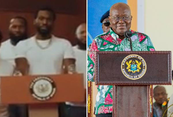 GhanaWeb Factcheck: Did Meek Mill pose behind Akufo-Addo's lectern?
