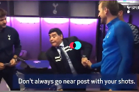 A photo of Mauricio Pochettino, Harry Kane and the late Diego Maradona
