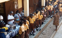 File photo of some beneficiaries of Ghana's School Feeding Program