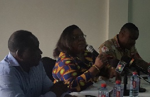 From R: Dr Nii Nortey Hanson-Nortey, Dr Gloria Quansah Asare with other dignitaries at a briefing
