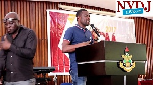 Mark Okraku Mantey speaking at GHAMRO's 2nd Annual General Meeting
