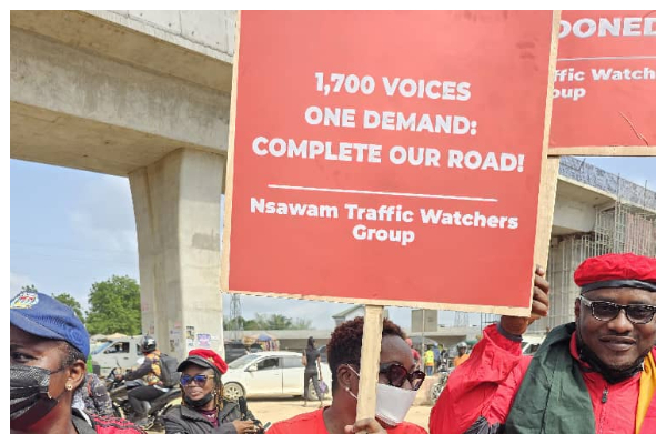 A photo of some of the protestors