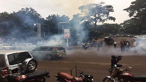 UEW in chaos! Gunshots, teargas fired as Police clash with protesting students