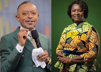 Apostle Dr. Isaac Owusu Bempah (L) and Vice President Naana Jane Opoku-Agyemang (R)