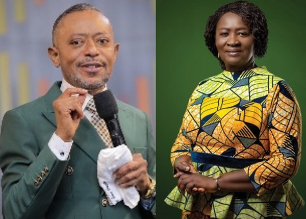 Apostle Dr. Isaac Owusu Bempah (L) and Vice President Naana Jane Opoku-Agyemang (R)
