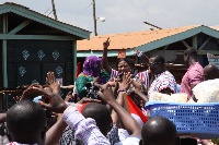 Rebecca Naa Okaikor Akufo-Addo speaking on a campaign tour