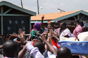 Rebecca Akufo-Addo addressing electorate at a rally