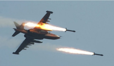 File photo of a US war plane firing shots