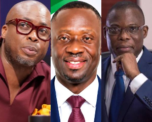 Adom-Otchere (L) says Zakaria Abdulai (M) has threatened NDC executives like Fifi Kwetey (R)