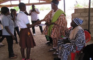 The girls presenting their Petition at the Nangodi Palace