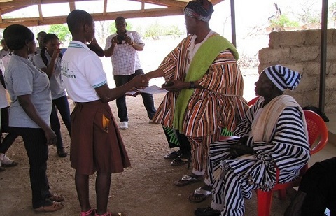 The girls presenting their Petition at the Nangodi Palace