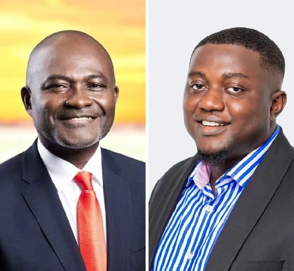 Collage photos of Kennedy Agyapong (L) and Kobina Amo-Aidoo
