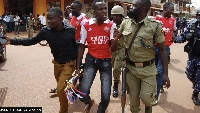 A photo of the Arsenals fans arrested in Ugandan
