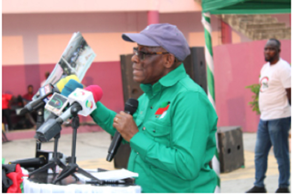 Seth Terkper speaking at the book launch