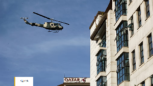 A Kenya Air Force helicopter flies over a hotel complex in Nairobi, Kenya Tuesday, Jan. 15, 2019 A Kenya Air Force helicopter flies over a hotel complex in Nairobi, Kenya Tuesday, Jan. 15, 2019