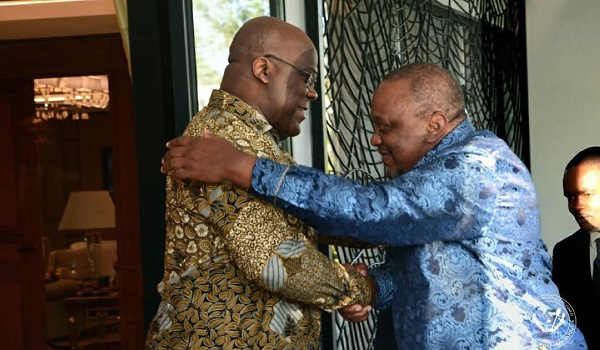 DR Congo President Felix Tshisekedi meets Uhuru Kenyatta, the EAC facilitator of the peace process