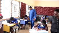 Elijah Adansi-Bonah in an examination hall