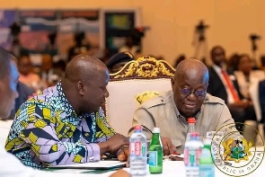 The president of Ghana, Nana  Akufo- Addo (right)