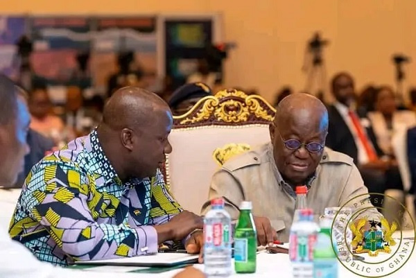 The president of Ghana, Nana  Akufo- Addo (right)