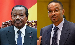 Paul Biya, (L) who is is the world's oldest president has appointed his son Franck Biya (R) as Veep