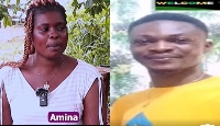 A photo collage of Amina and the late Kwame Peter