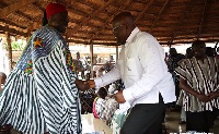 Nana Addo(right) announced the policy whilst addressing the Bolgatanga Traditional Council