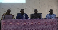 Professor Joseph Atsu Ayeh first from left, speaking at the annual colloquium