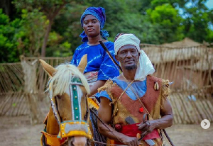 Ghanaian actress Fella Makafui captured on set