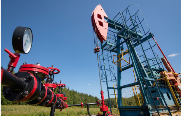 A view shows an oil pump jack outside Almetyevsk, in the Republic of Tatarstan, Russia July 14, 2025