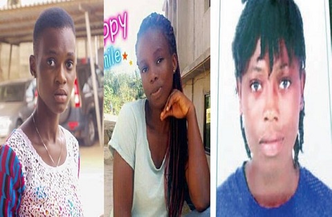 The three girls believed to have been kidnapped by the suspect
