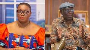 Ellen Ama Daaku (L) says Kufuor (R) not obliged to back every Akufo-Addo policy
